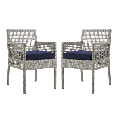 Aura Dining Armchair Outdoor Patio Wicker Rattan Set of 2 By HouseBean