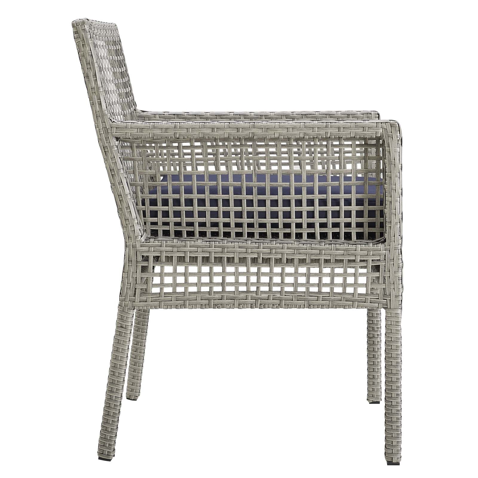 Aura Dining Armchair Outdoor Patio Wicker Rattan Set of 2 By HouseBean