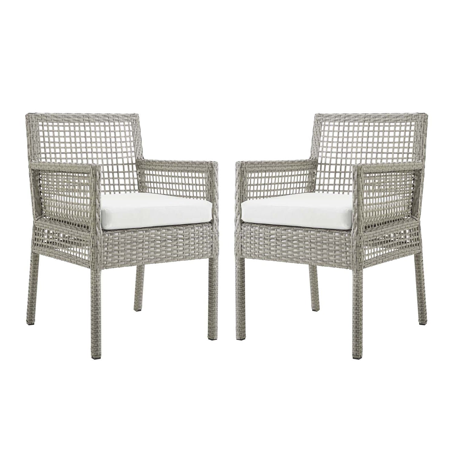 Aura Dining Armchair Outdoor Patio Wicker Rattan Set of 2 By HouseBean