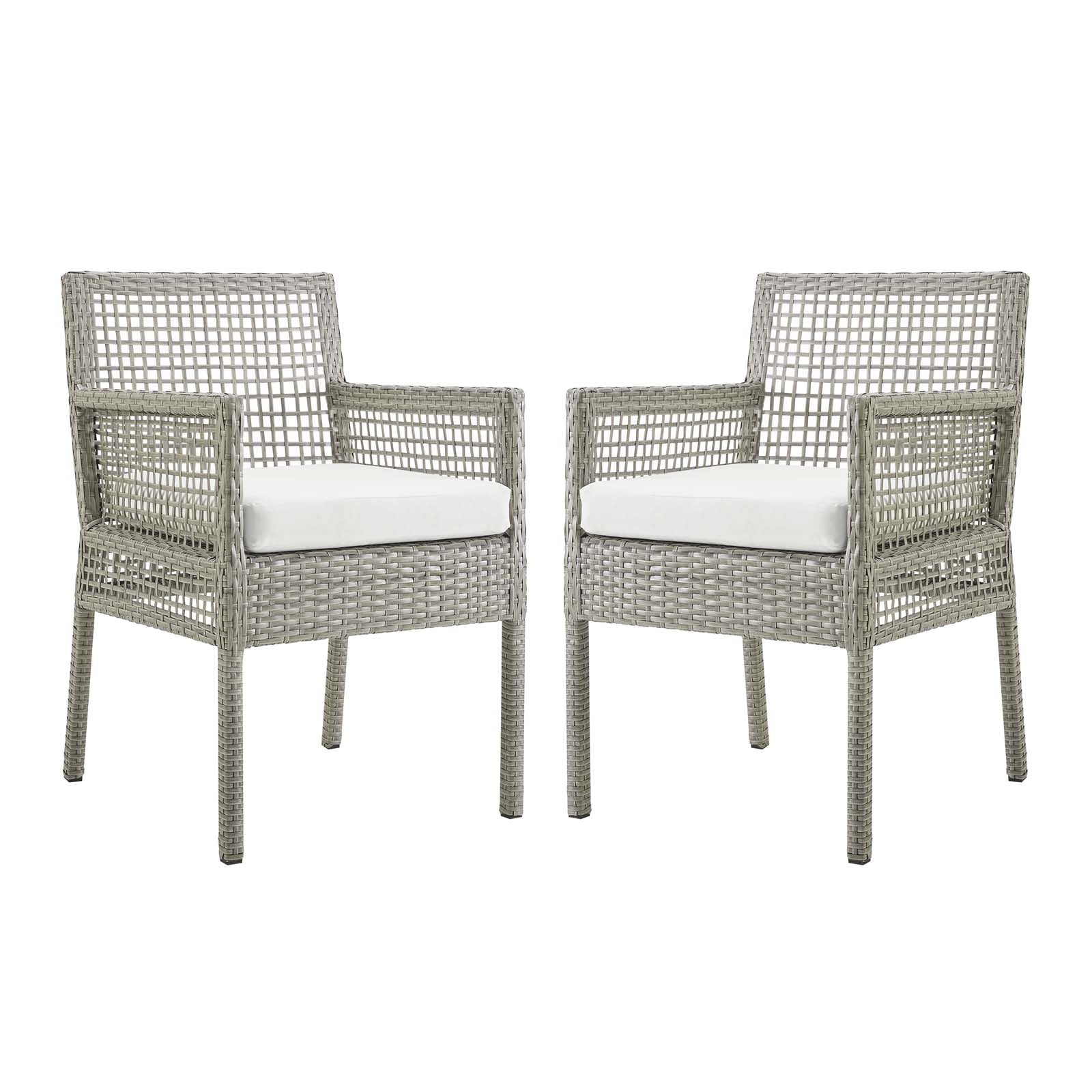 Aura Dining Armchair Outdoor Patio Wicker Rattan Set of 2 By HouseBean