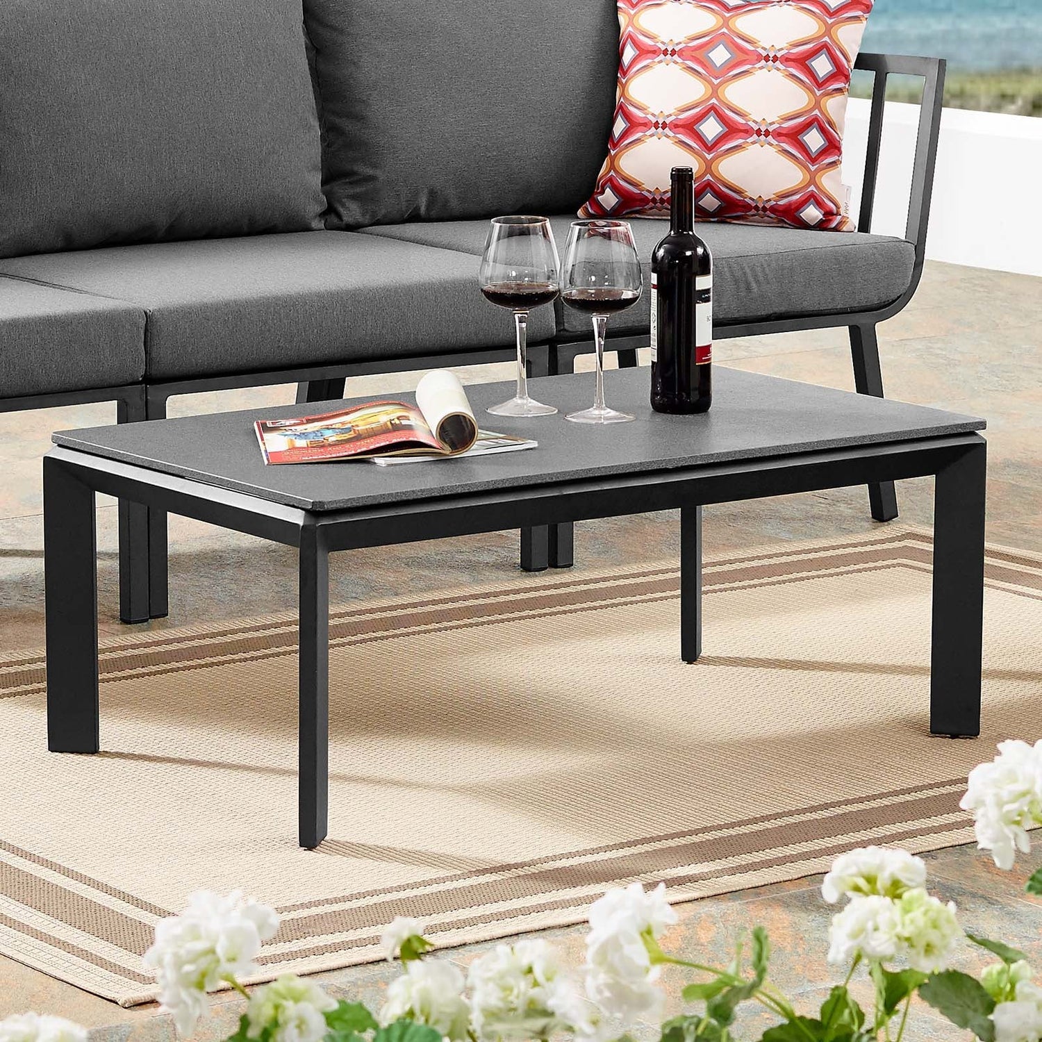 Riverside Aluminum Outdoor Patio Coffee Table By HouseBean