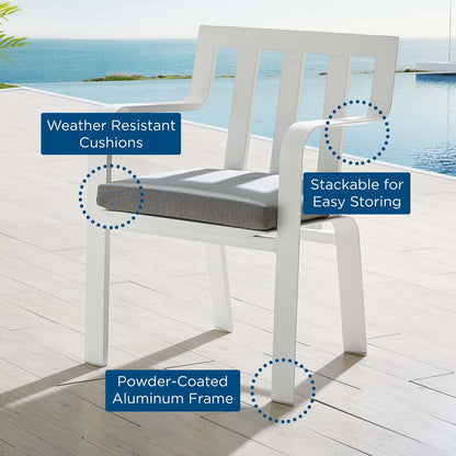 Baxley Stackable Outdoor Patio Aluminum Dining Armchair By HouseBean