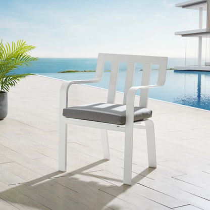 Baxley Stackable Outdoor Patio Aluminum Dining Armchair By HouseBean