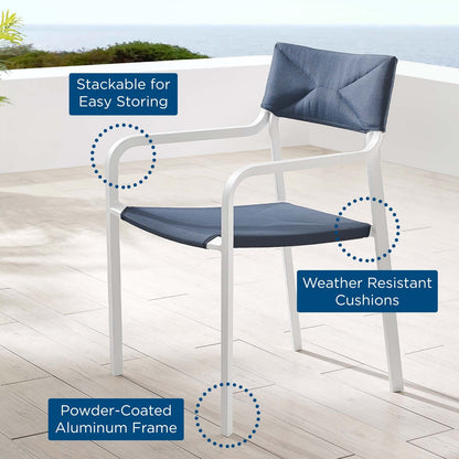 Raleigh Stackable Outdoor Patio Aluminum Dining Armchair By HouseBean