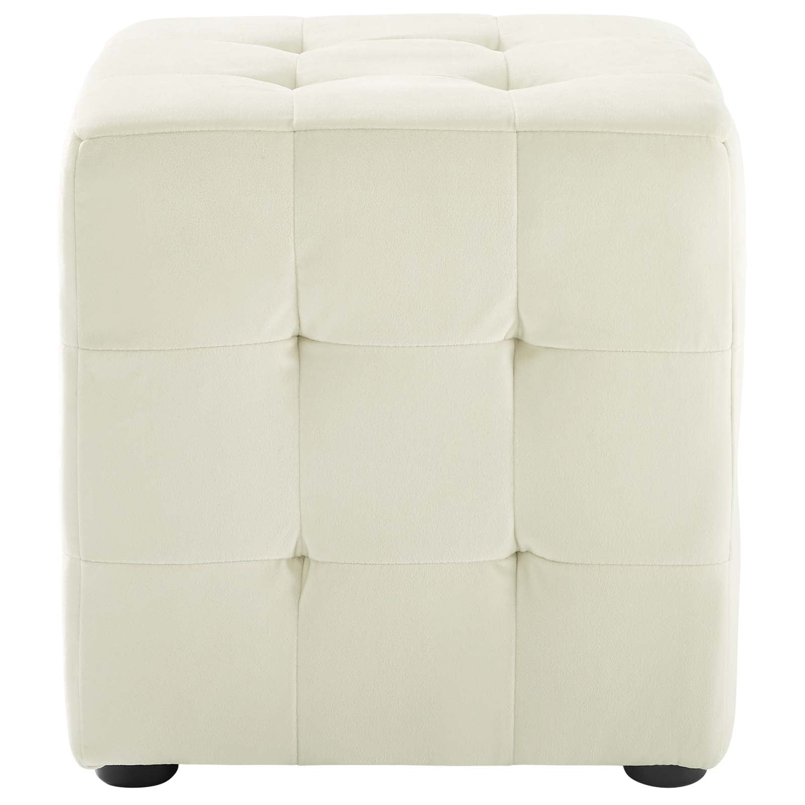 Contour Tufted Cube Performance Velvet Ottoman By HouseBean