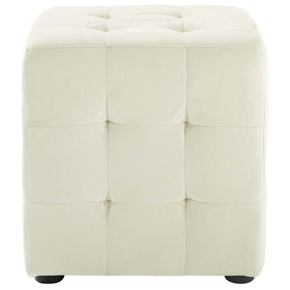 Contour Tufted Cube Performance Velvet Ottoman By HouseBean