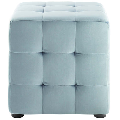 Contour Tufted Cube Performance Velvet Ottoman By HouseBean