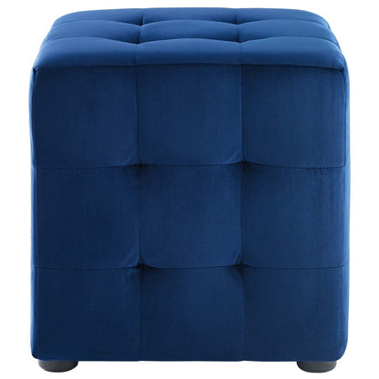 Contour Tufted Cube Performance Velvet Ottoman By HouseBean