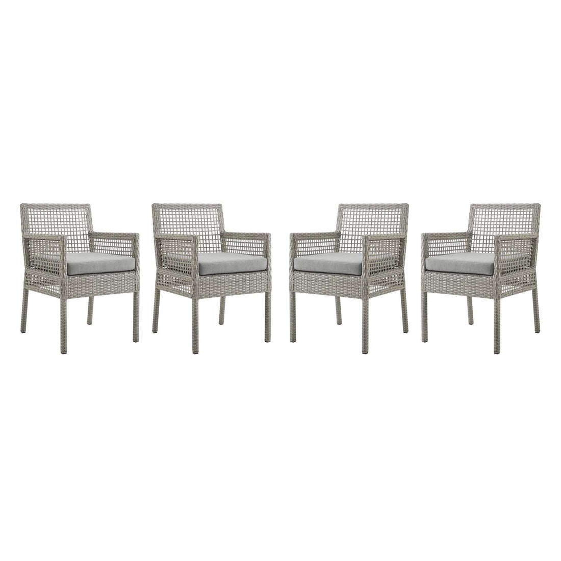 Aura Dining Armchair Outdoor Patio Wicker Rattan Set of 4 By HouseBean