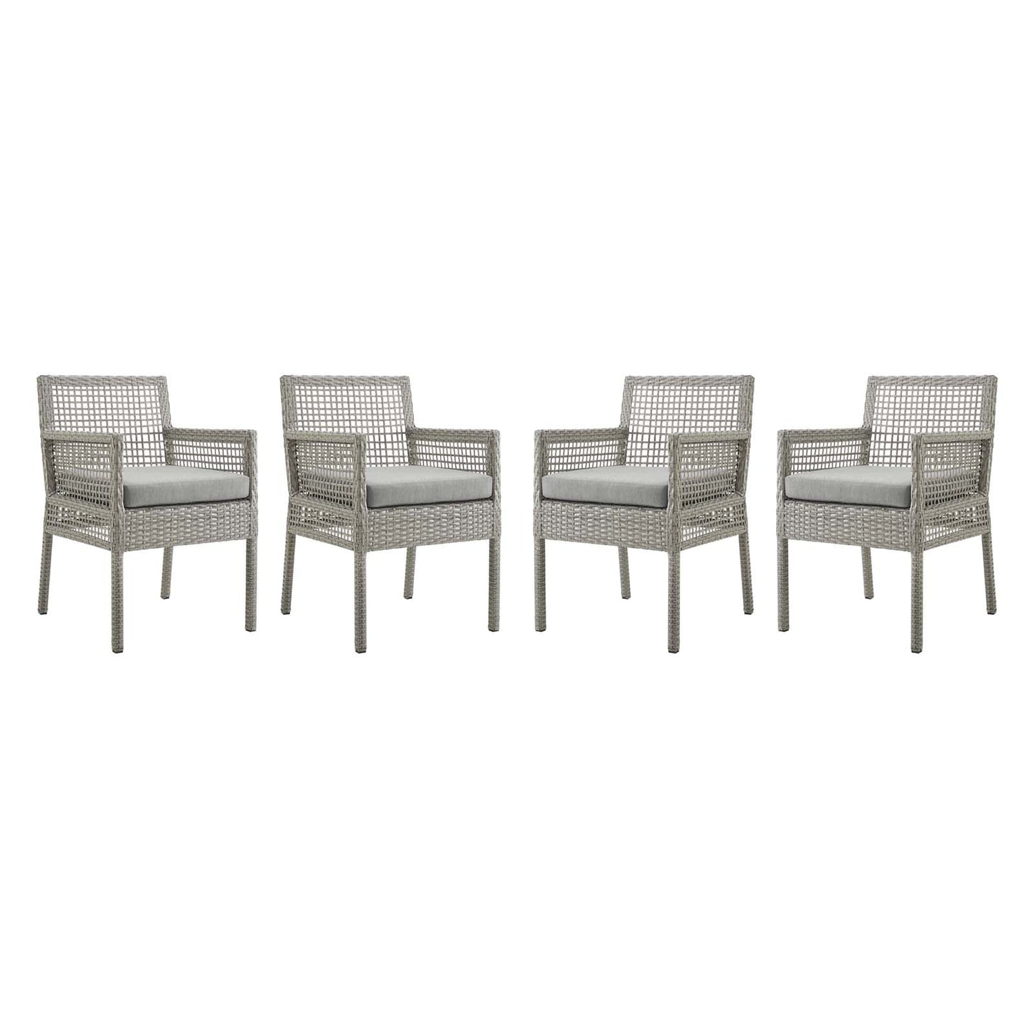 Aura Dining Armchair Outdoor Patio Wicker Rattan Set of 4 By HouseBean