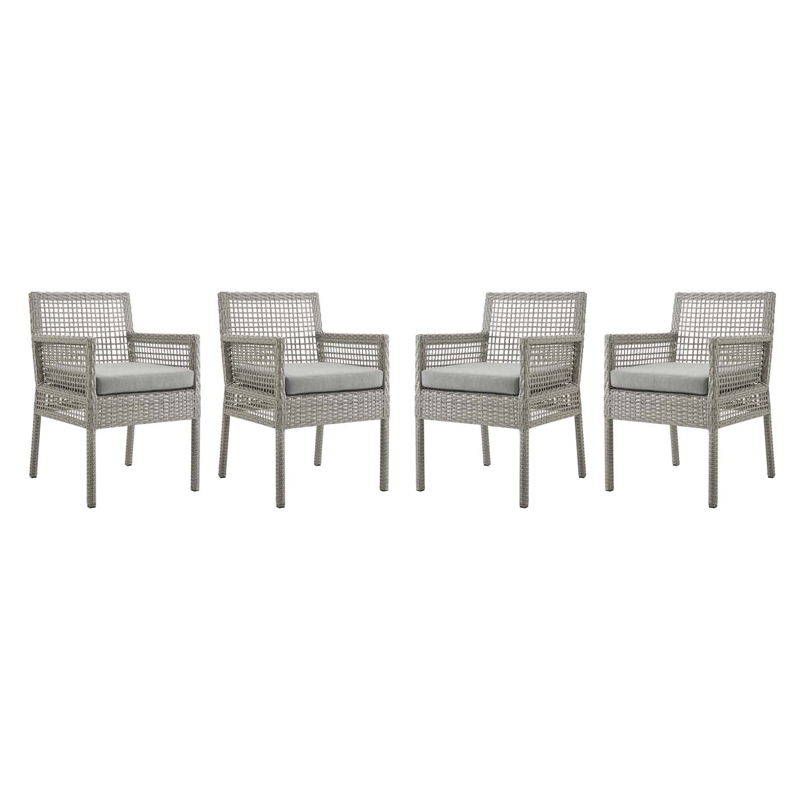 Aura Dining Armchair Outdoor Patio Wicker Rattan Set of 4 By HouseBean