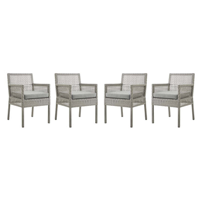 Aura Dining Armchair Outdoor Patio Wicker Rattan Set of 4 By HouseBean