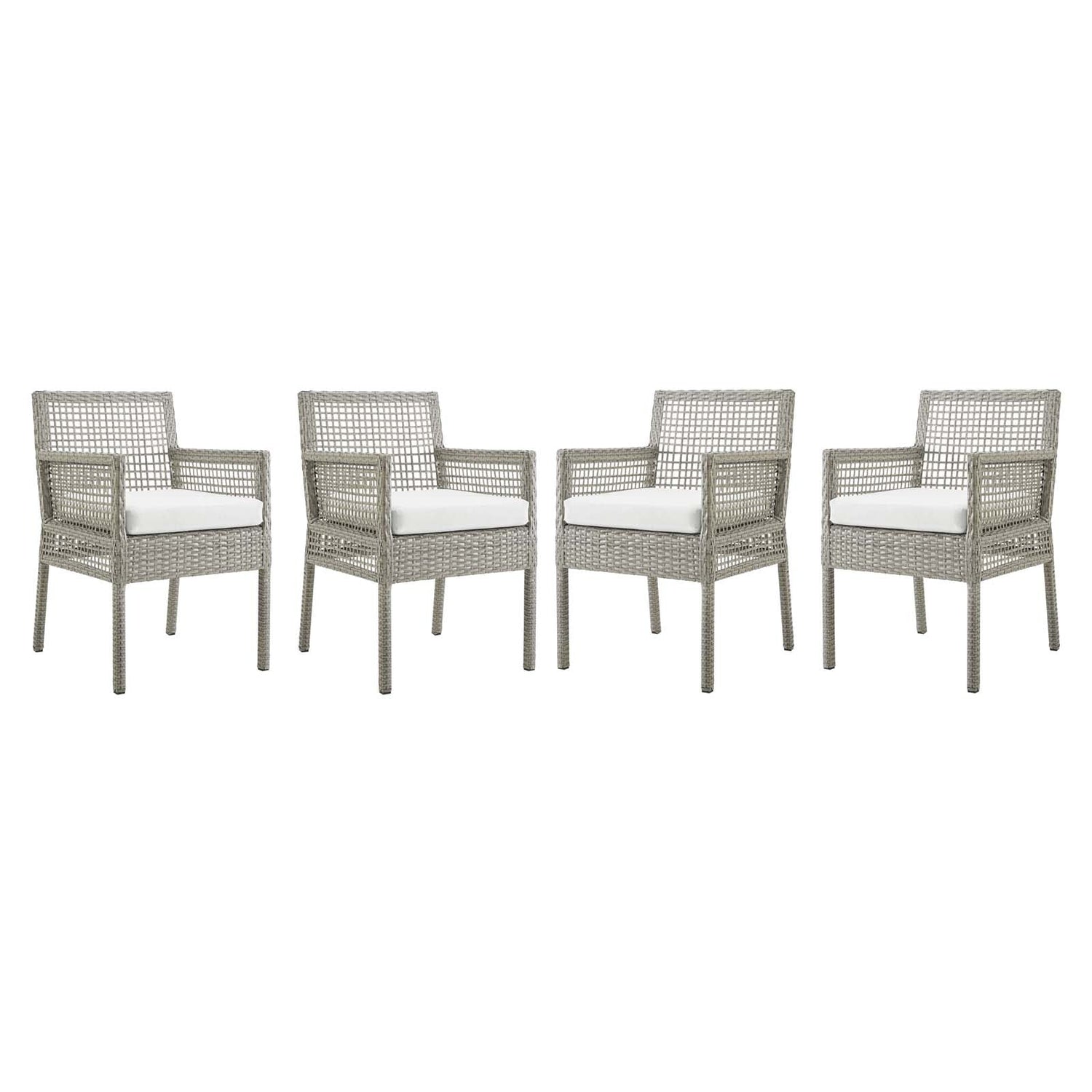 Aura Dining Armchair Outdoor Patio Wicker Rattan Set of 4 By HouseBean