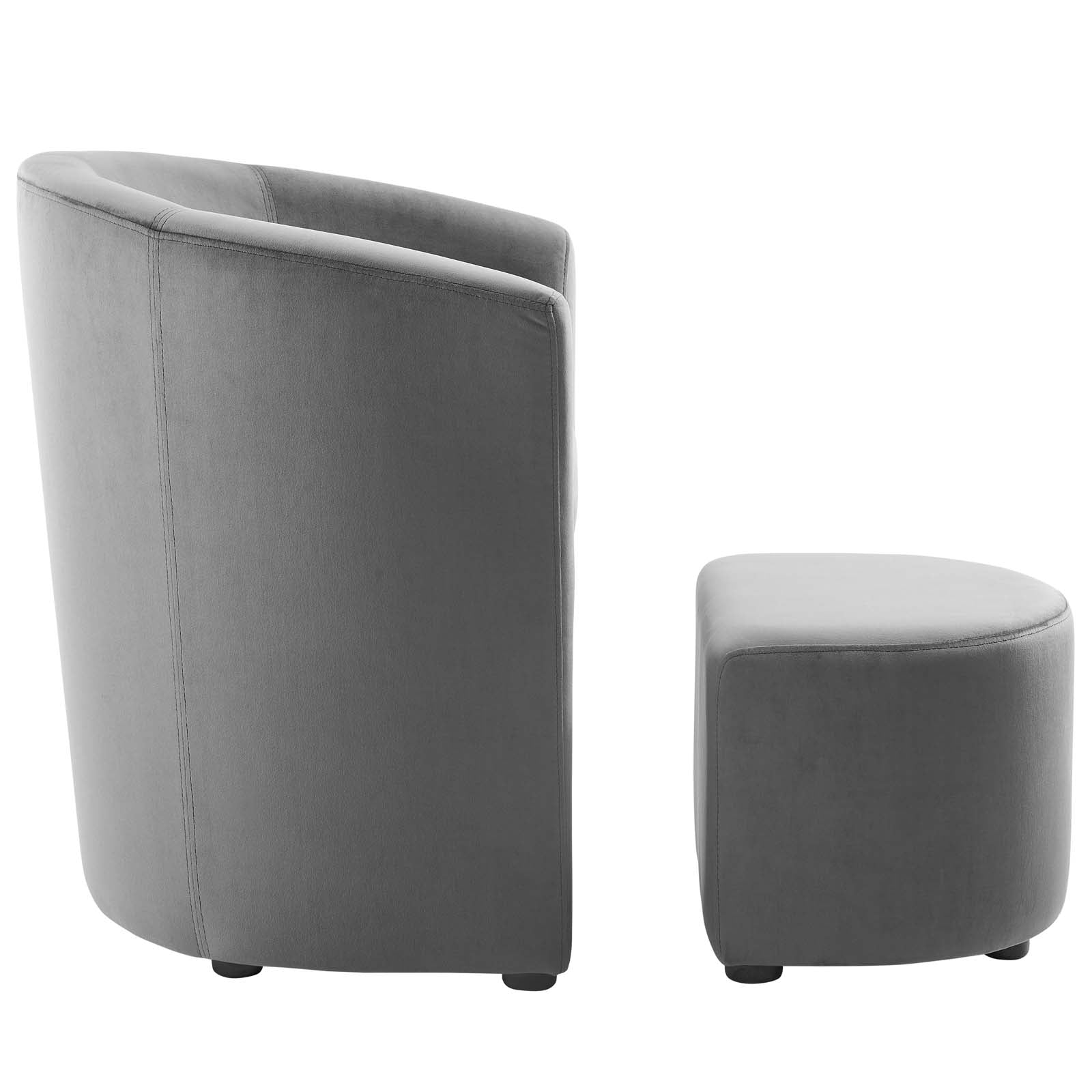 Divulge Performance Velvet Arm Chair and Ottoman Set By HouseBean