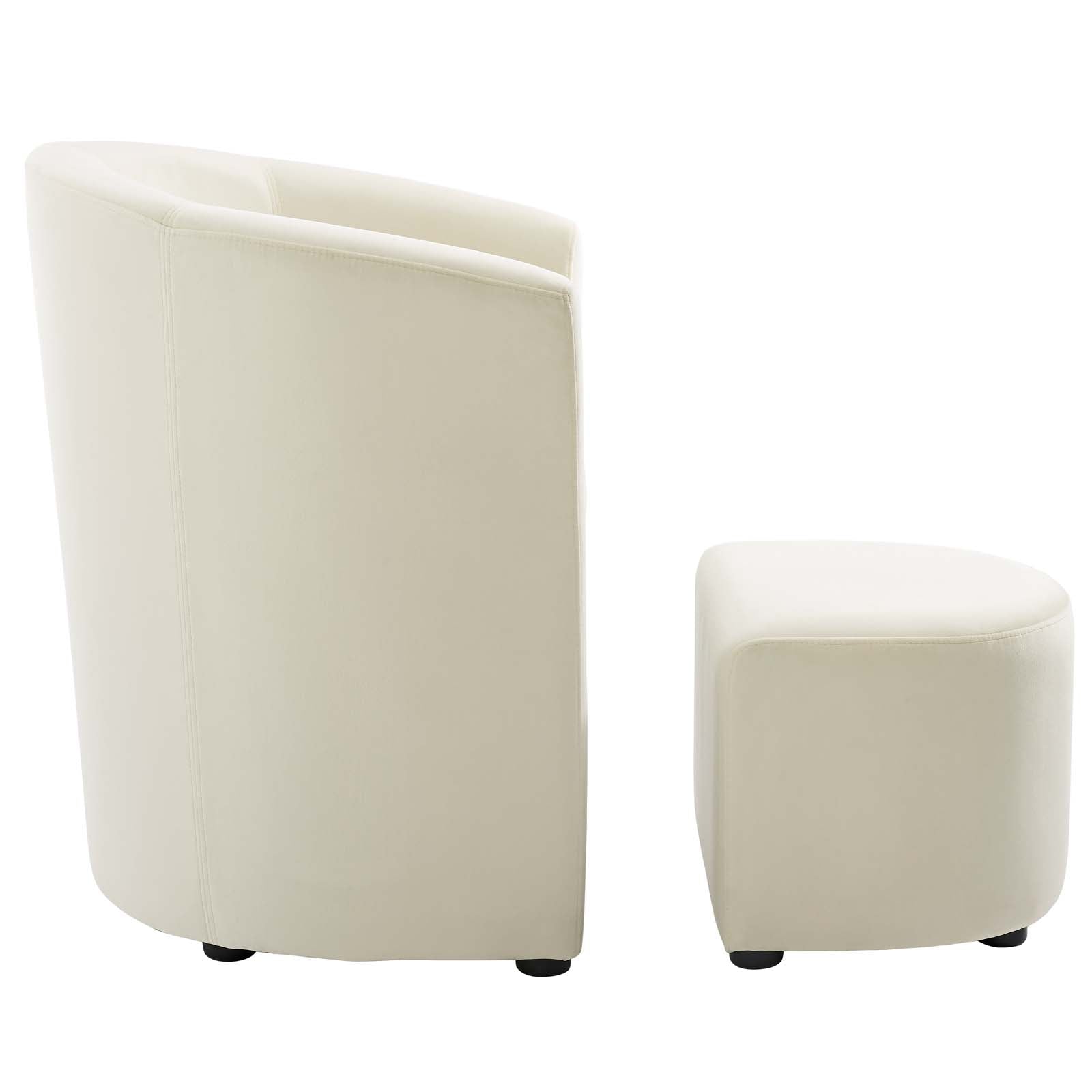 Divulge Performance Velvet Arm Chair and Ottoman Set By HouseBean