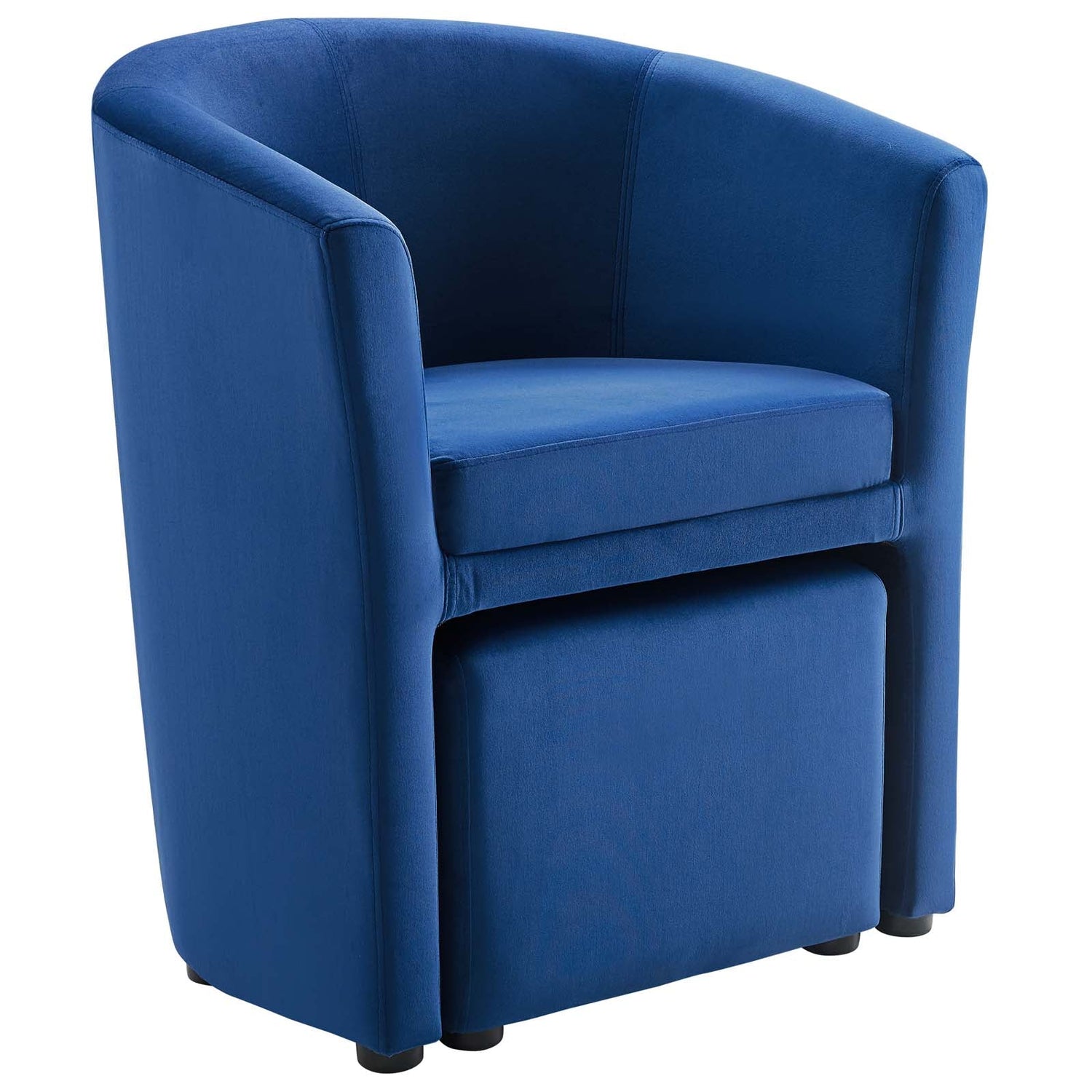 Divulge Performance Velvet Arm Chair and Ottoman Set By HouseBean