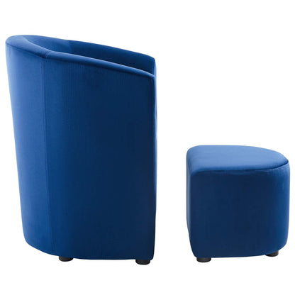 Divulge Performance Velvet Arm Chair and Ottoman Set By HouseBean