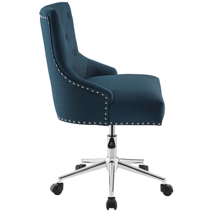 Regent Tufted Button Swivel Upholstered Fabric Office Chair By HouseBean