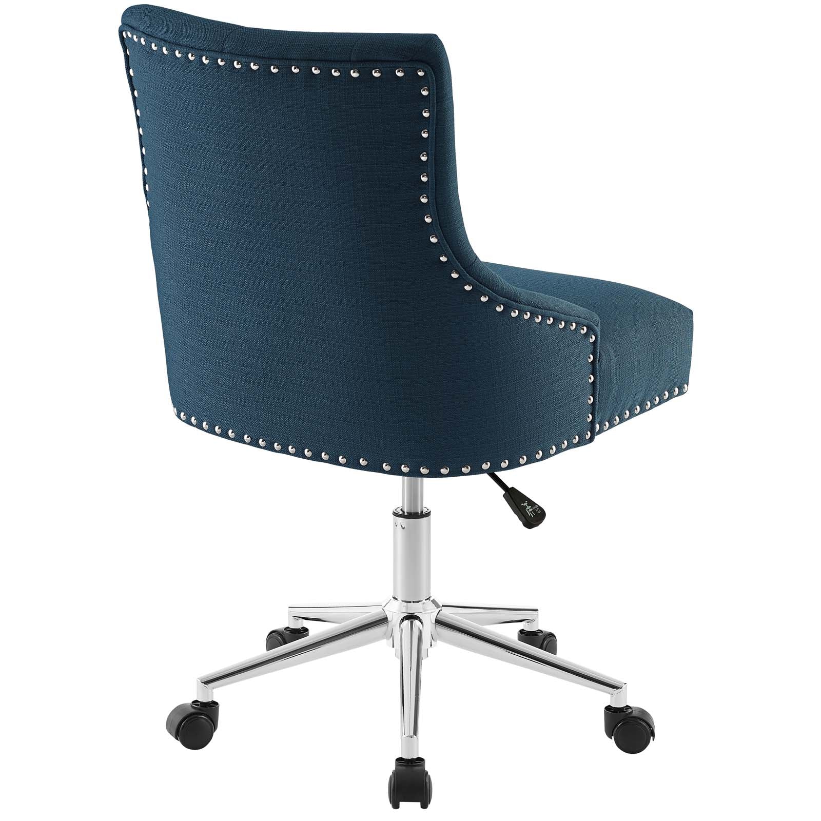 Regent Tufted Button Swivel Upholstered Fabric Office Chair By HouseBean