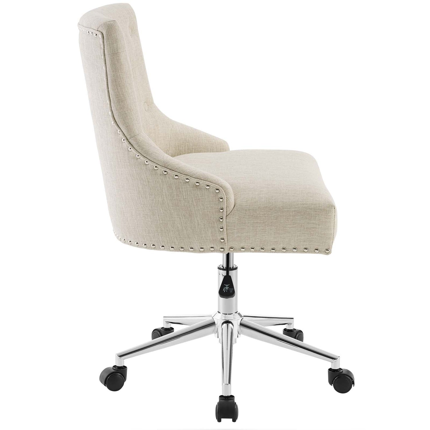 Regent Tufted Button Swivel Upholstered Fabric Office Chair By HouseBean