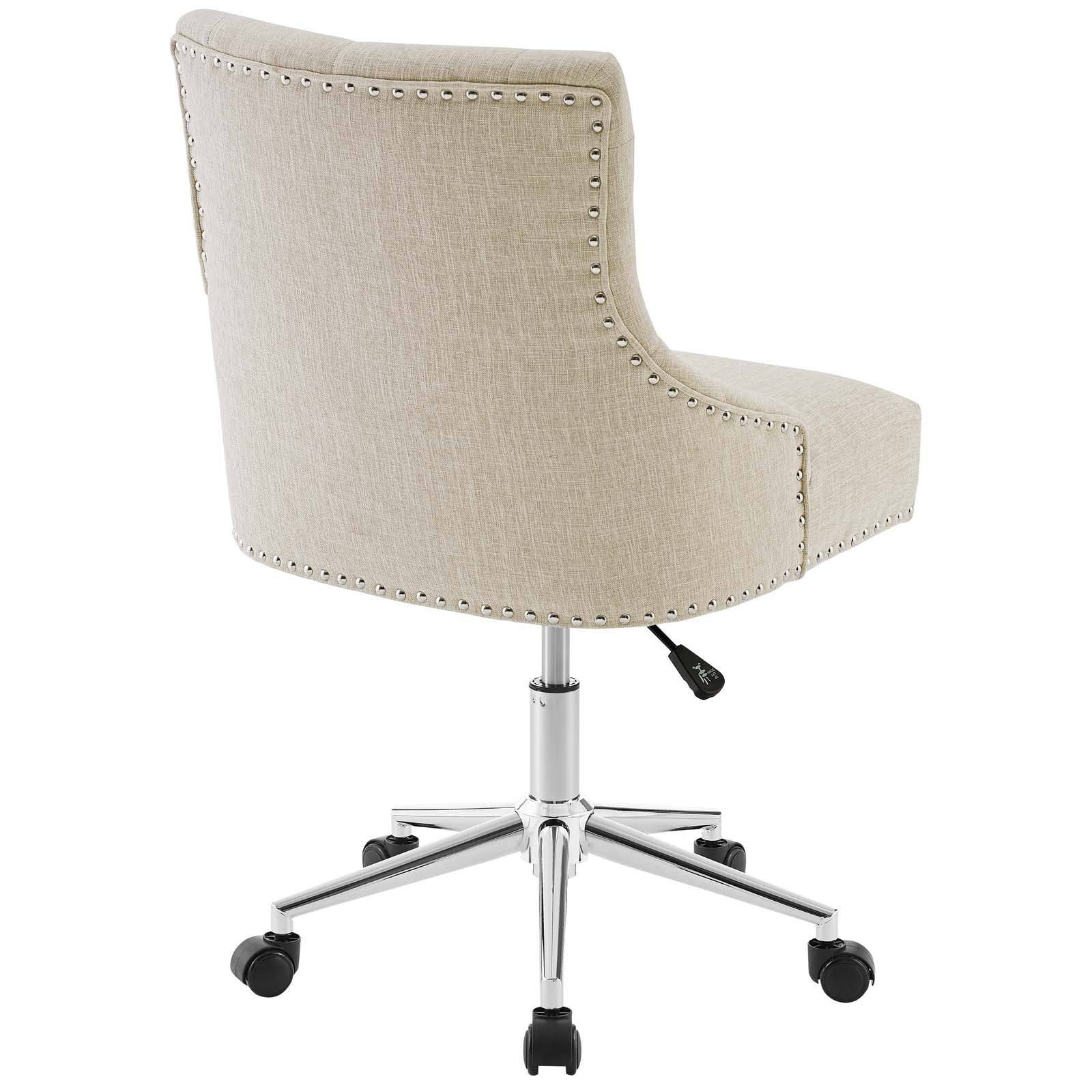 Regent Tufted Button Swivel Upholstered Fabric Office Chair By HouseBean