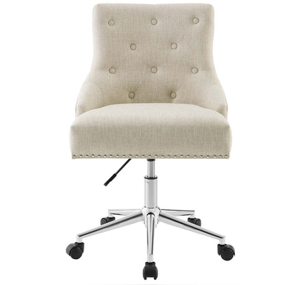 Regent Tufted Button Swivel Upholstered Fabric Office Chair By HouseBean