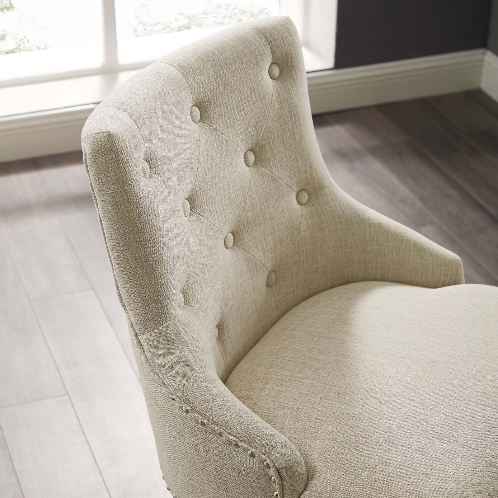 Regent Tufted Button Swivel Upholstered Fabric Office Chair By HouseBean