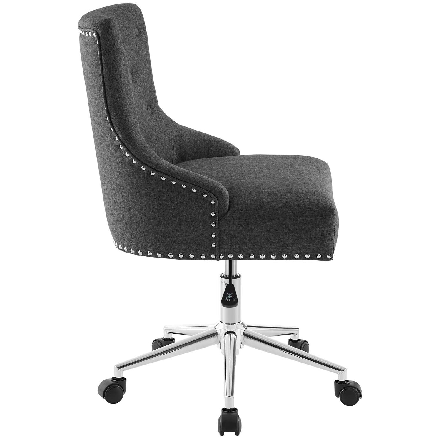 Regent Tufted Button Swivel Upholstered Fabric Office Chair By HouseBean