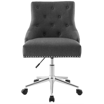 Regent Tufted Button Swivel Upholstered Fabric Office Chair By HouseBean