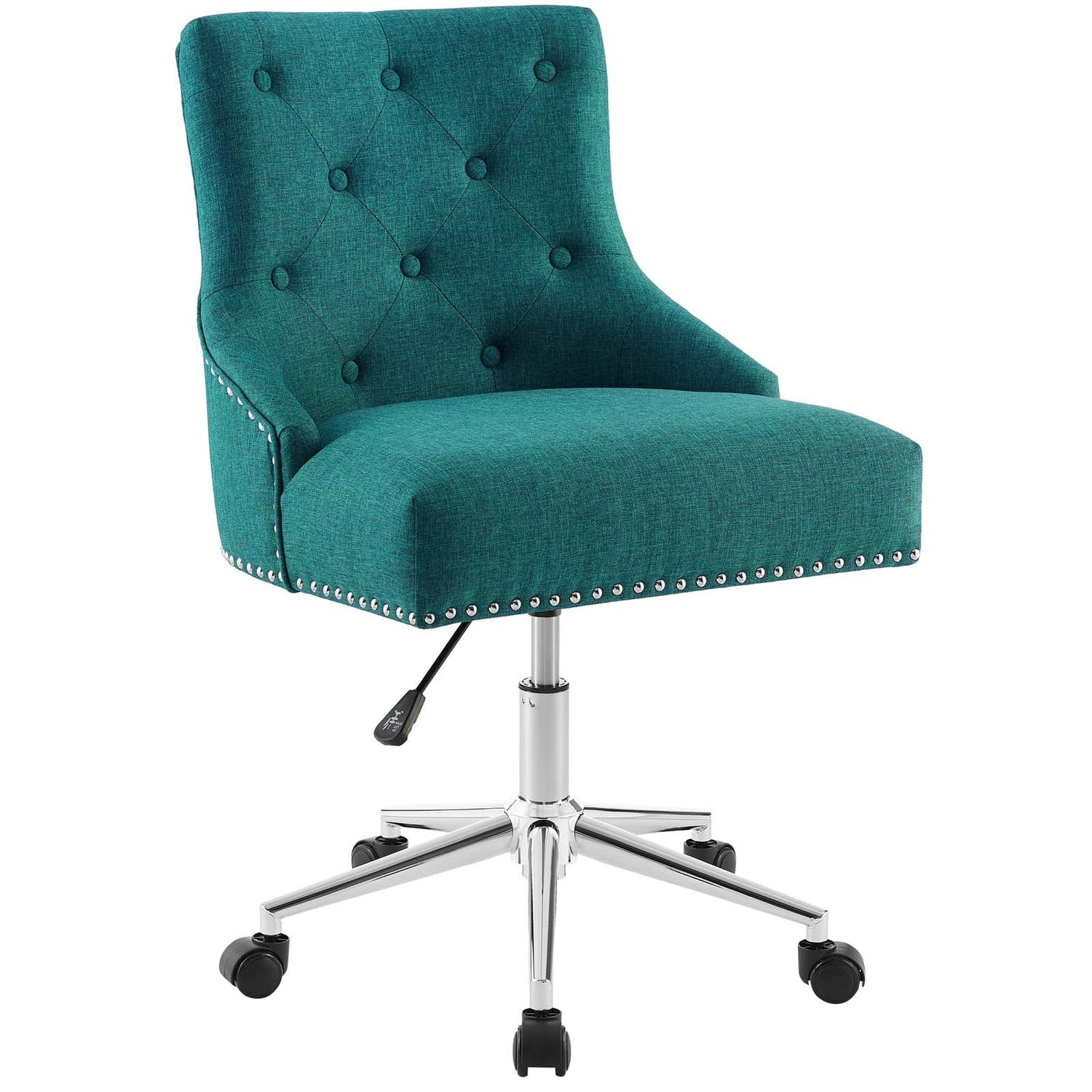 Regent Tufted Button Swivel Upholstered Fabric Office Chair By HouseBean