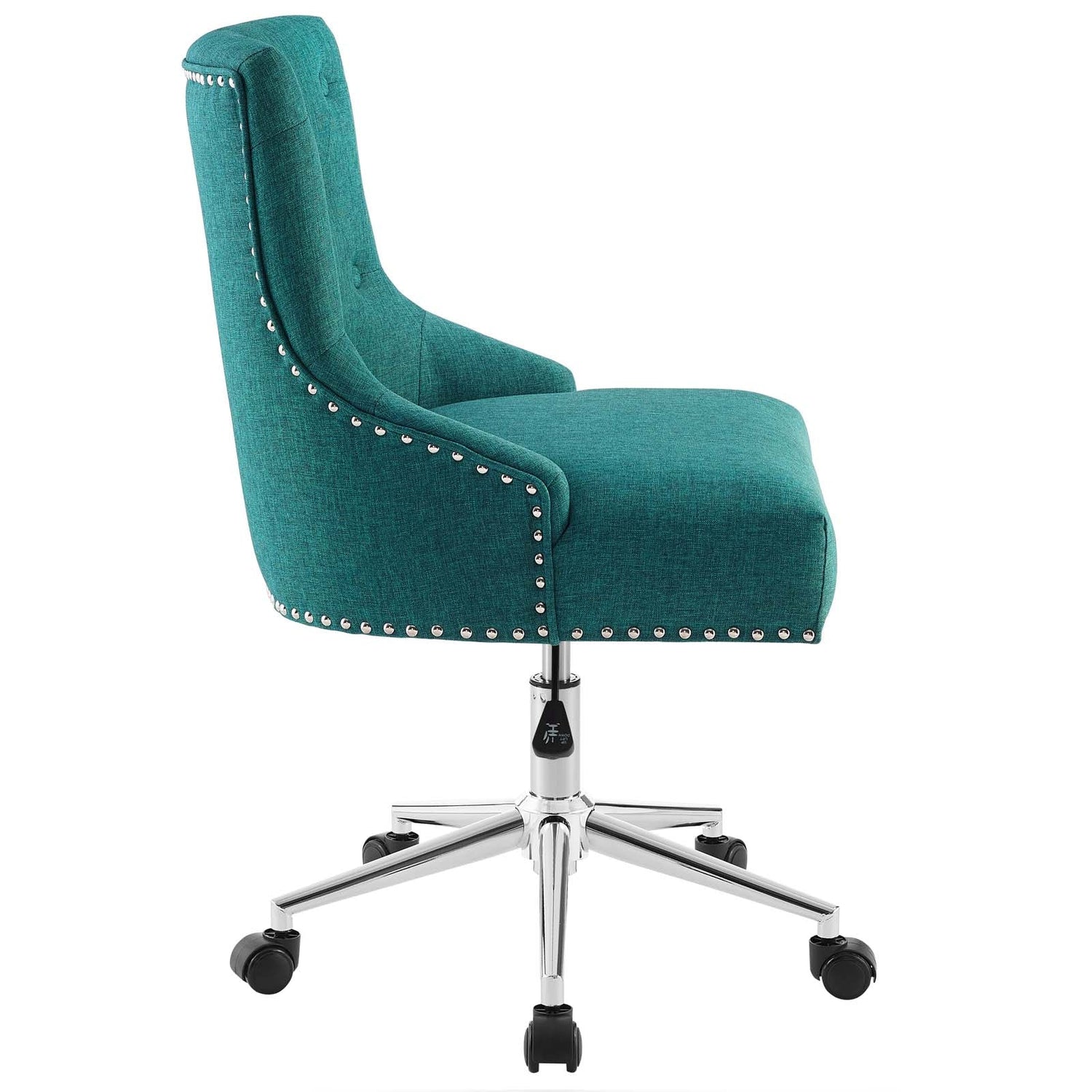 Regent Tufted Button Swivel Upholstered Fabric Office Chair By HouseBean