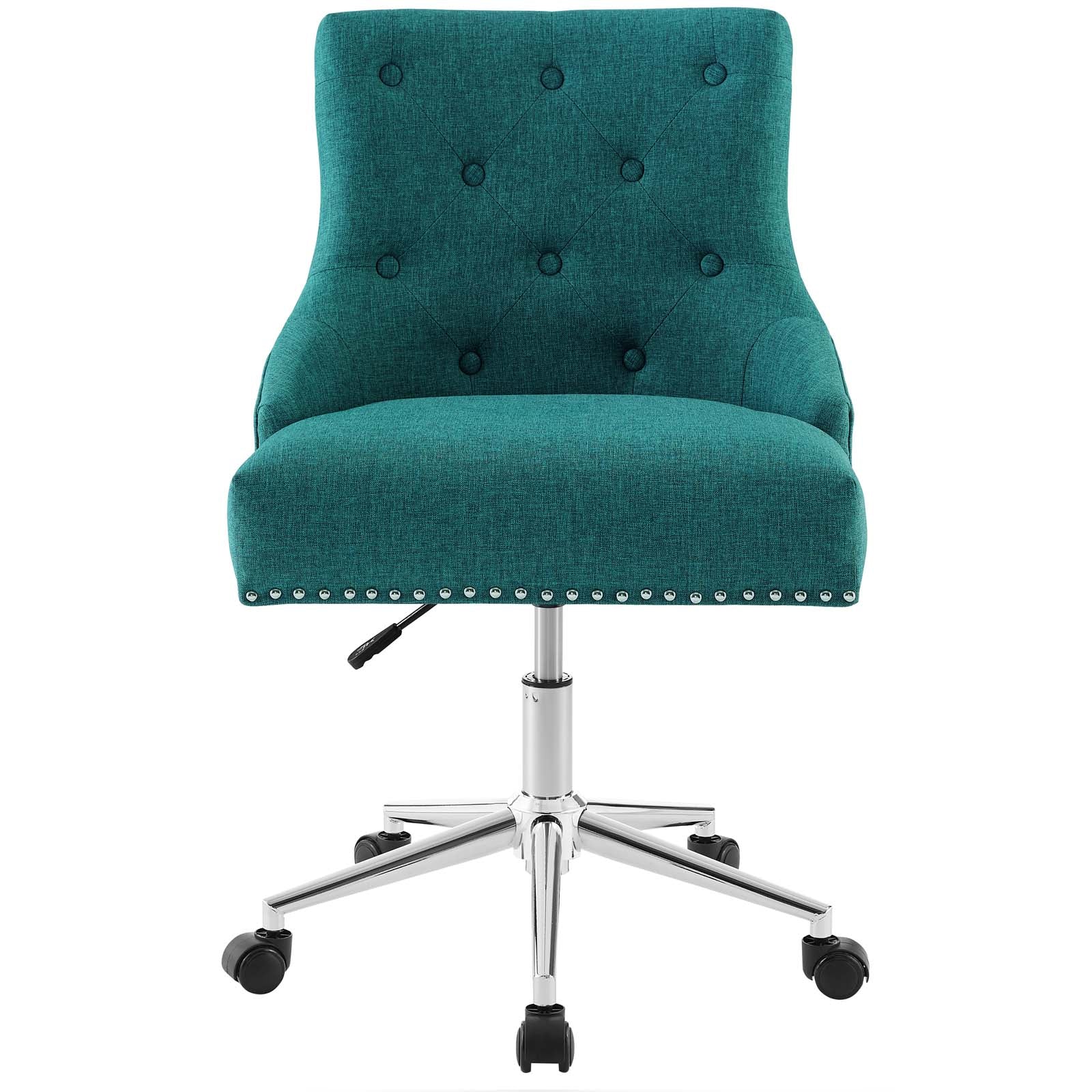 Regent Tufted Button Swivel Upholstered Fabric Office Chair By HouseBean