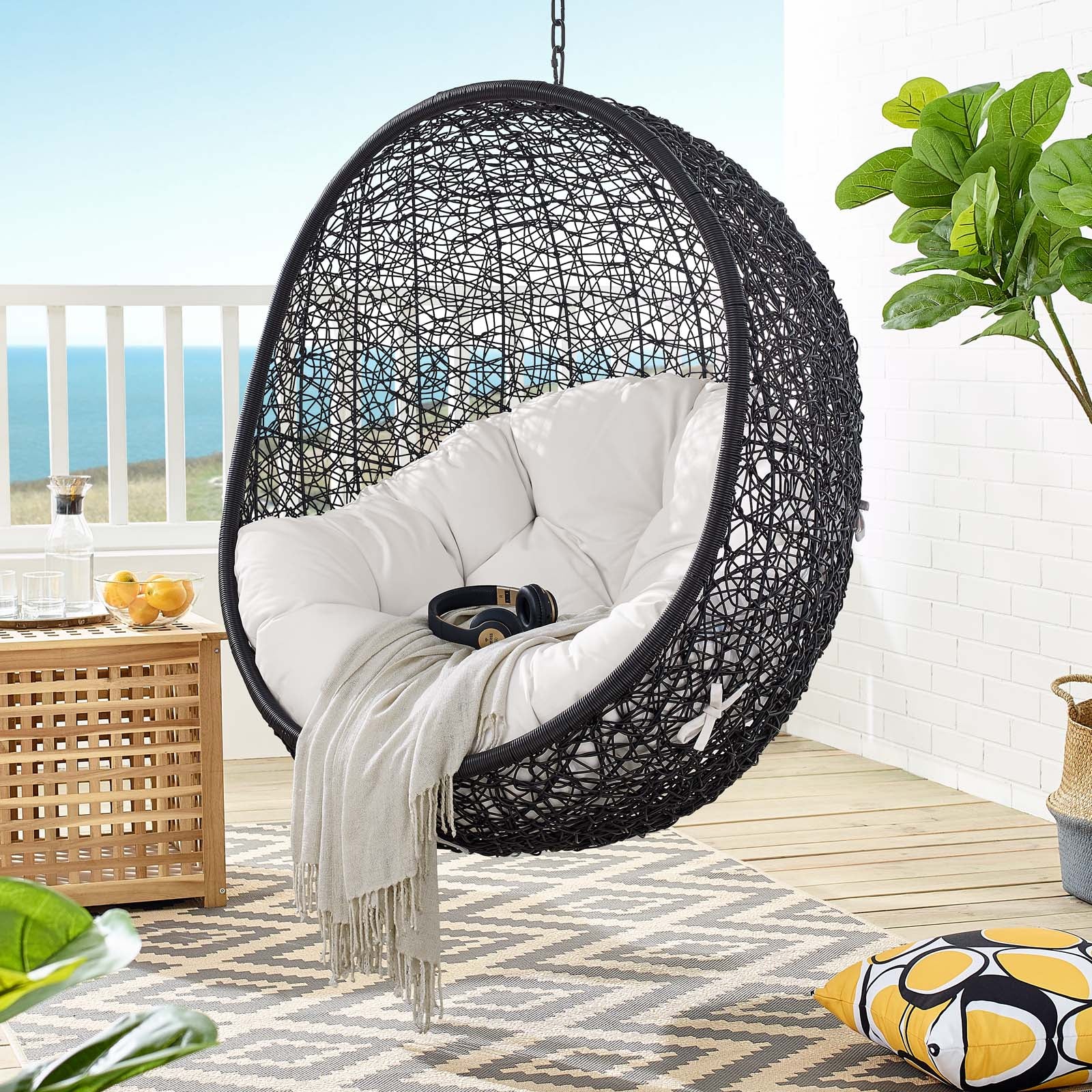Encase Sunbrella¬Æ Fabric Swing Outdoor Patio Lounge Chair Without Stand by Modway