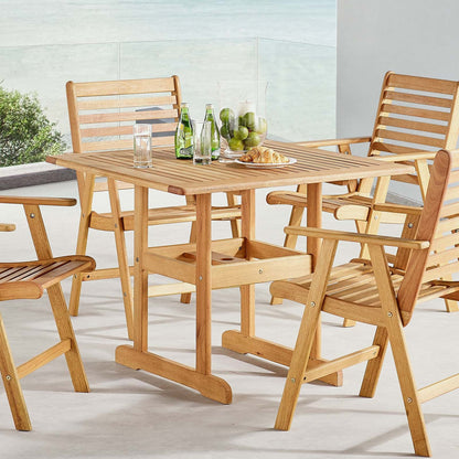 Hatteras 36&quot; Square Outdoor Patio Eucalyptus Wood Dining Table by Modway