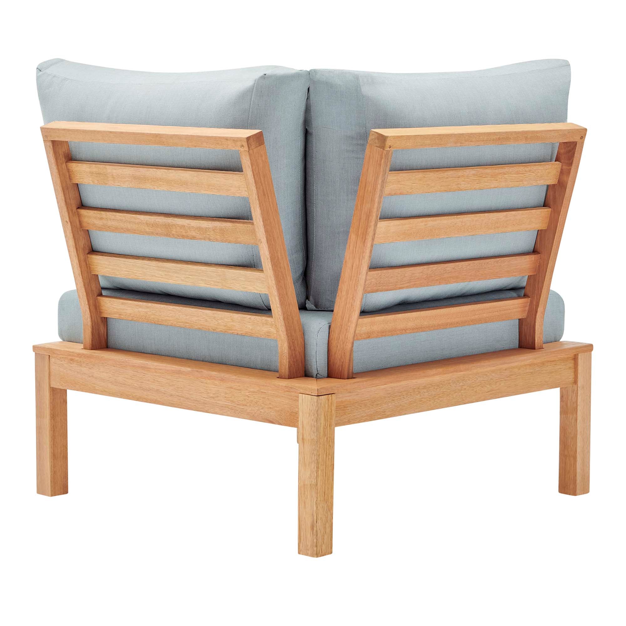 Freeport Karri Wood Sectional Sofa Outdoor Patio Corner Chair by Modway