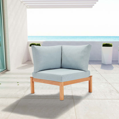 Freeport Karri Wood Sectional Sofa Outdoor Patio Corner Chair by Modway