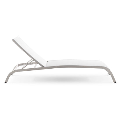 Savannah Mesh Chaise Outdoor Patio Aluminum Lounge Chair by Modway