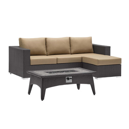 Convene 3 Piece Set Outdoor Patio with Fire Pit by Modway