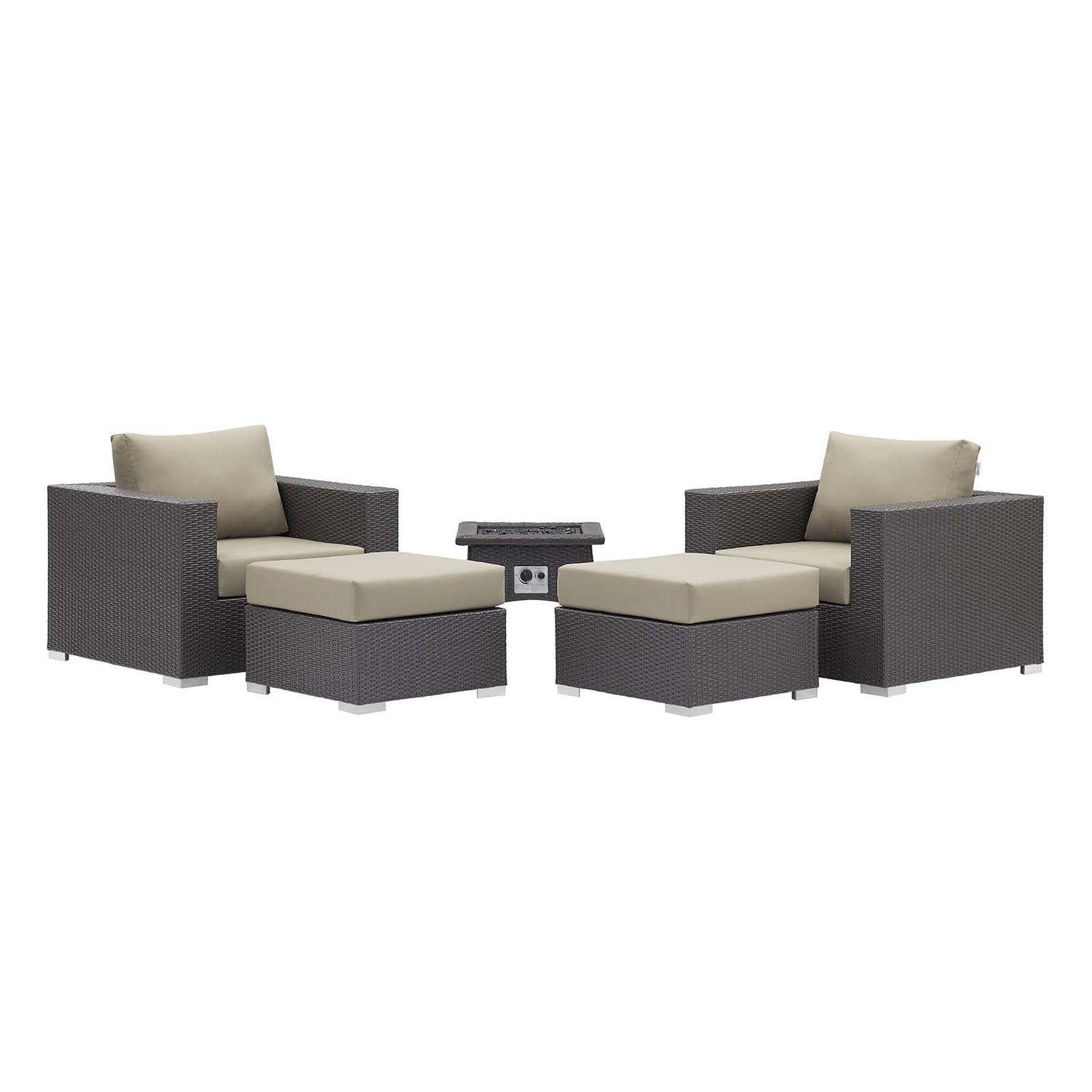 Convene 5 Piece Set Outdoor Patio with Fire Pit By HouseBean