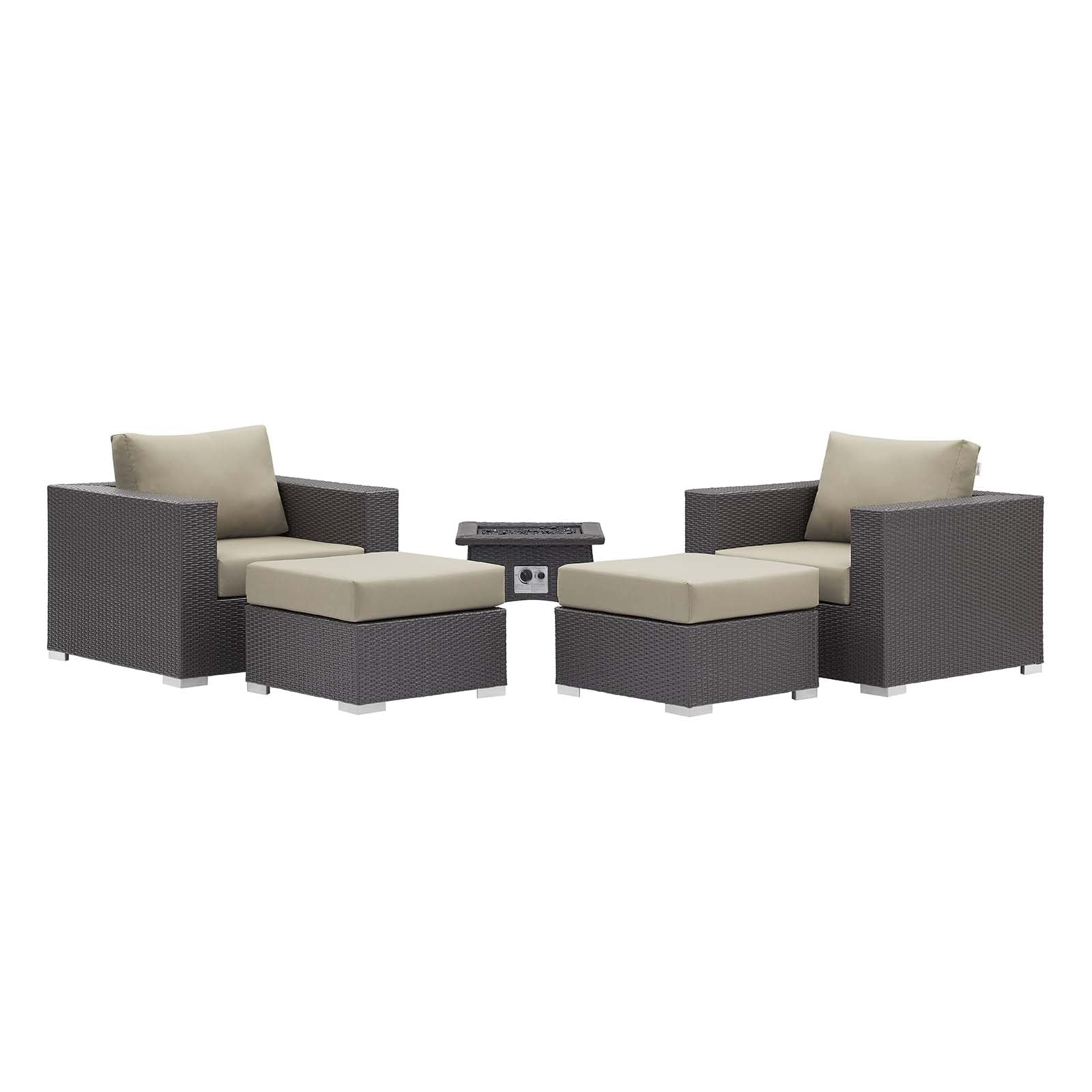 Convene 5 Piece Set Outdoor Patio with Fire Pit By HouseBean