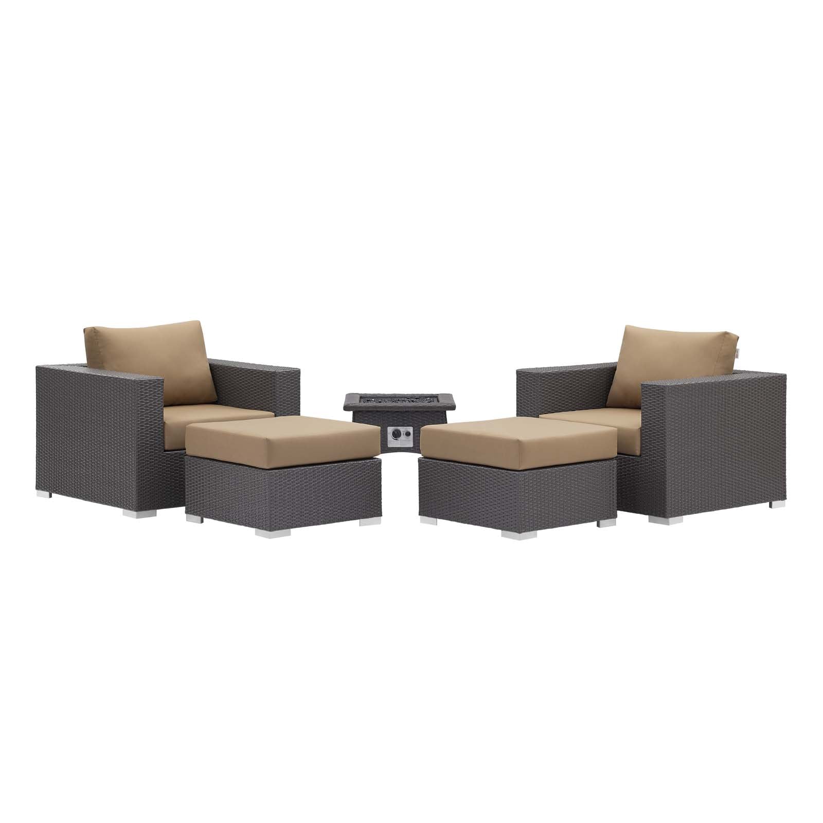 Convene 5 Piece Set Outdoor Patio with Fire Pit By HouseBean