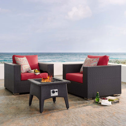 Convene 3 Piece Set Outdoor Patio with Fire Pit By HouseBean