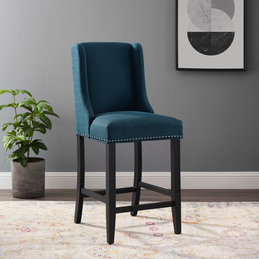 Baron Upholstered Fabric Counter Stool By HouseBean