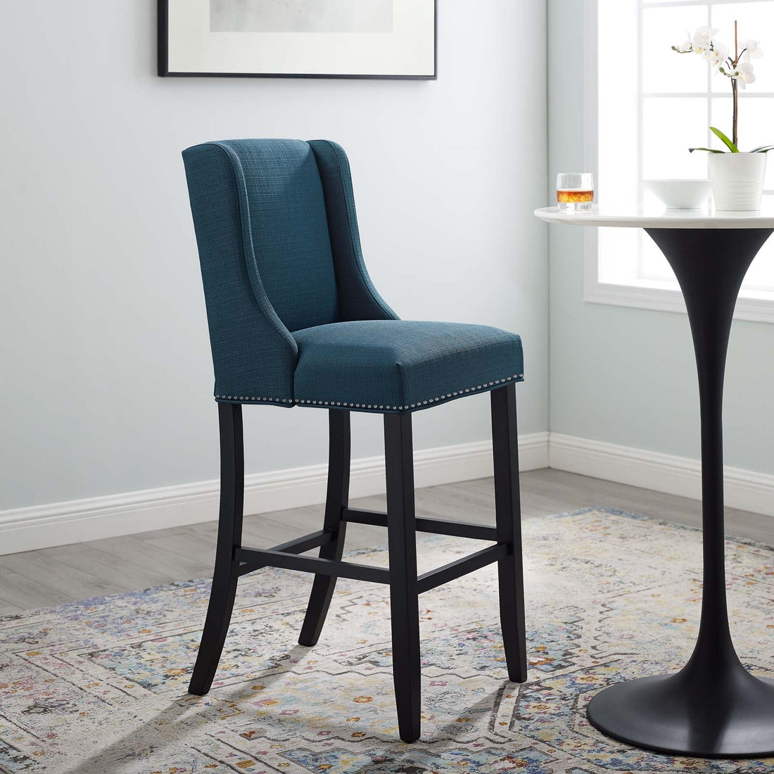 Baron Upholstered Fabric Bar Stool By HouseBean