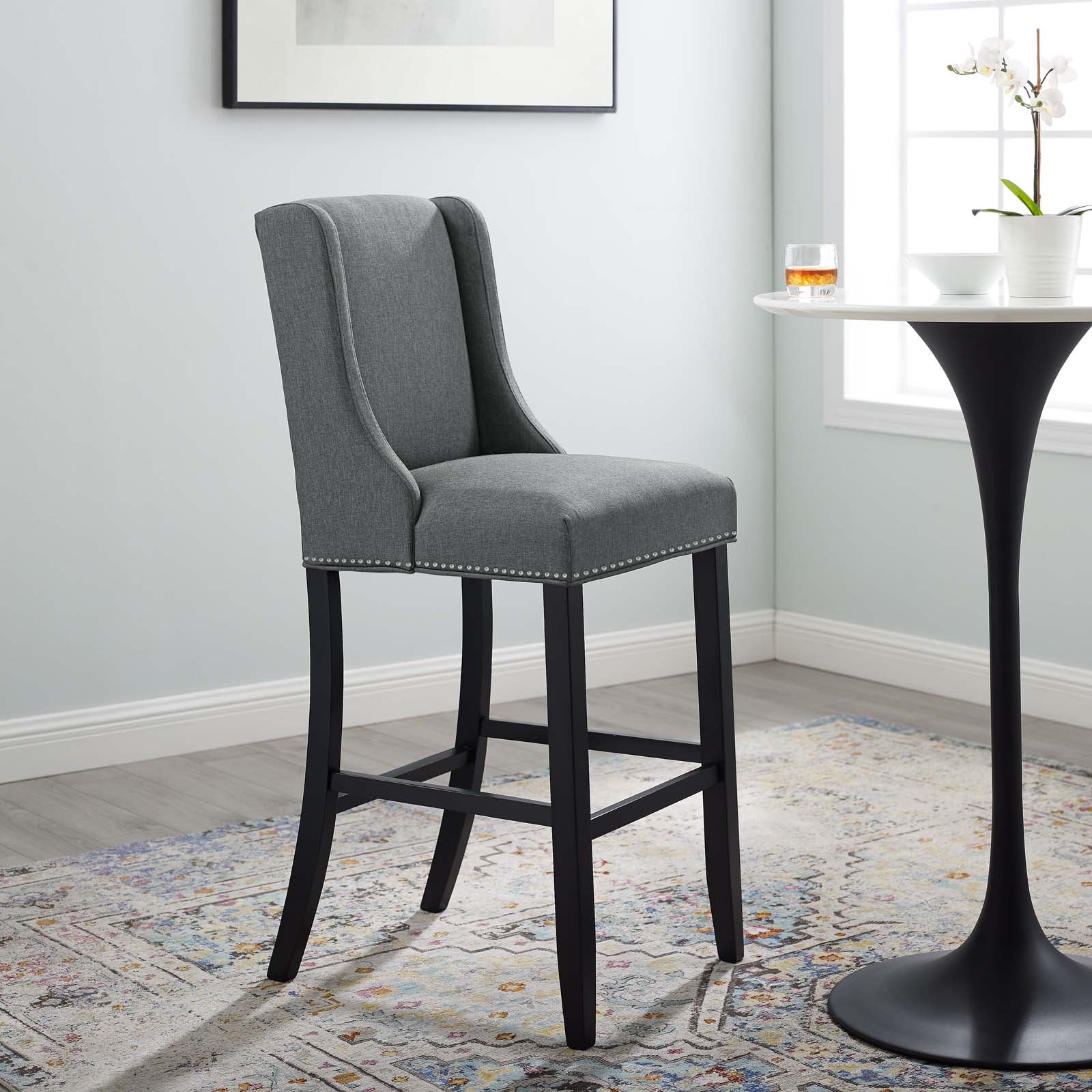 Baron Upholstered Fabric Bar Stool By HouseBean