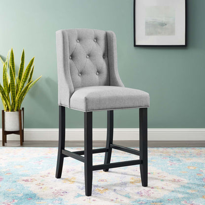 Baronet Tufted Button Upholstered Fabric Counter Stool By HouseBean