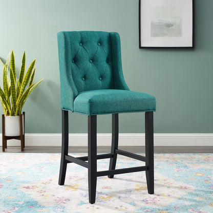 Baronet Tufted Button Upholstered Fabric Counter Stool By HouseBean