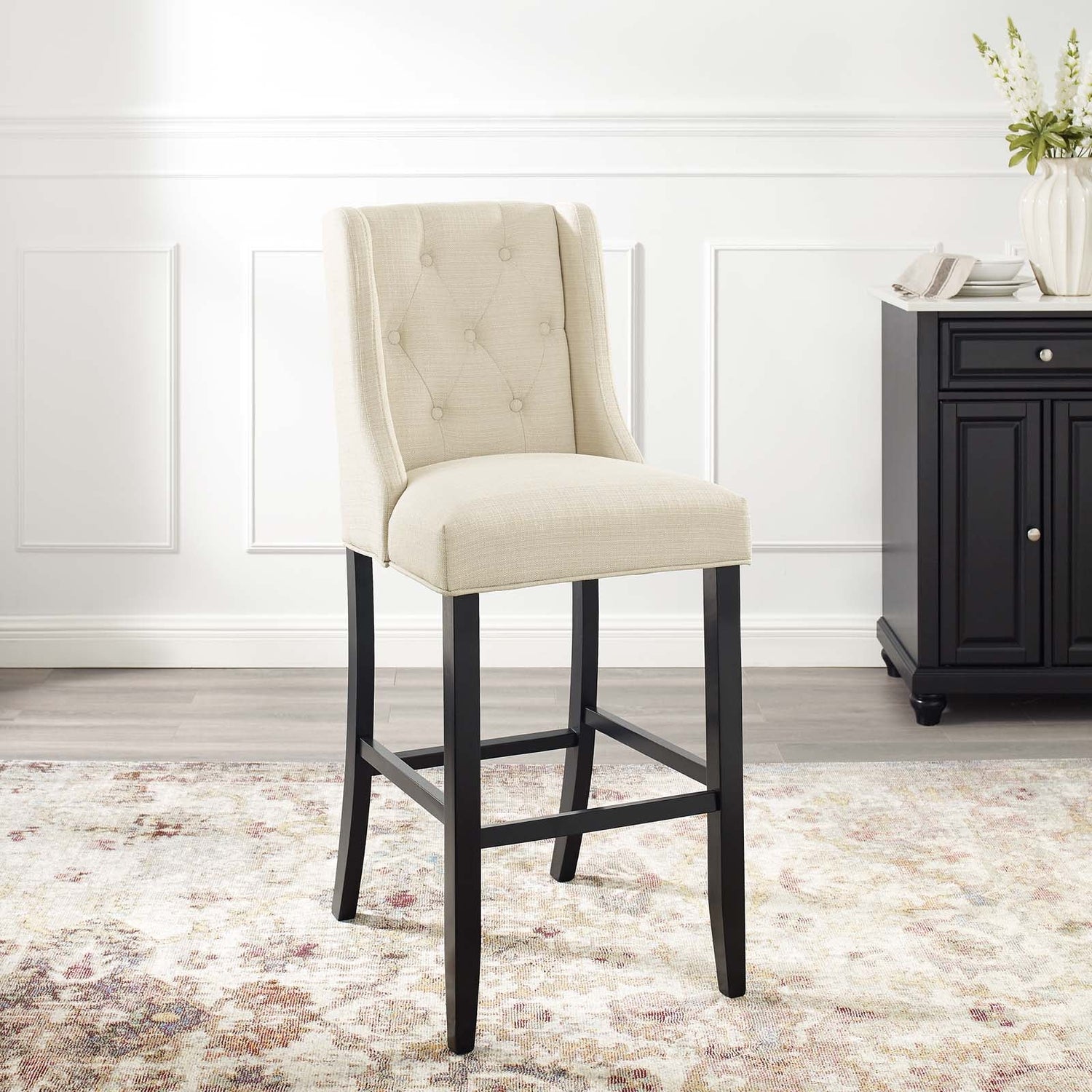 Baronet Tufted Button Upholstered Fabric Bar Stool By HouseBean