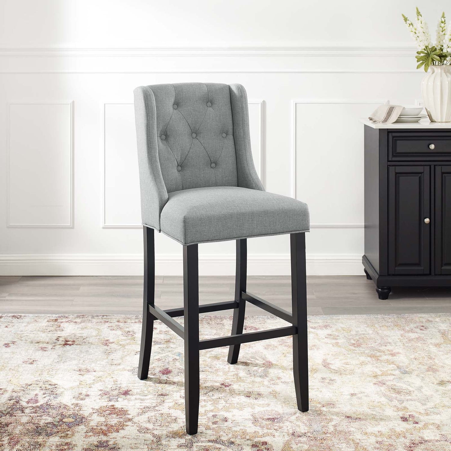 Baronet Tufted Button Upholstered Fabric Bar Stool By HouseBean