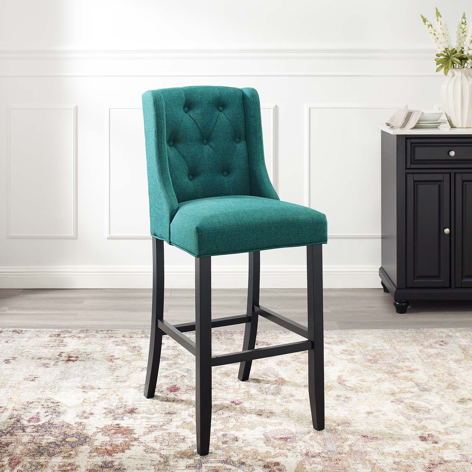 Baronet Tufted Button Upholstered Fabric Bar Stool By HouseBean